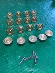 Lot Of 17 Vintage Brass Knobs Pulls Flat Button Salvage Restoration 1.25 Dia.. Fixed Price $24.95.