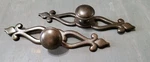 Vintage Dark Polished Brass Cabinet Door Pulls Handles Lot 2 Z-96F 6'' Long. Fixed Price $18.00.