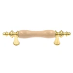 Amerock BP76243-AL3 Polished Brass 3"CC Bar Pull Handle W/ Almond Ceramic Center. Fixed Price $6.67.