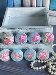 Shabby Chic Wood Cabinet Knobs Drawer Pulls Set Of 8 French Country Floral. Fixed Price $40.00.
