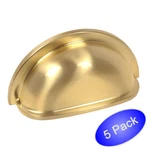 *5 Pack* Cosmas Cabinet Hardware Brushed Brass Cup Handle Pulls #4310BB. Fixed Price $13.26.