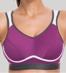 Syrokan Ultra Sports Bra Wireless High Impact Workout Purple White Gray Size 42E. Fixed Price $28.99.