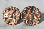 Vtg Amerock 1960 Pair Copper Toned Rosettes Cabinet Knobs Drawer Pulls W/screws. Fixed Price $9.99.