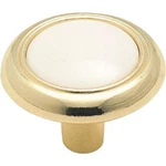 2PK Allison Polished Brass White Insert Cabinet Door Handle Knob 244WPB Amerock. Fixed Price $7.49.