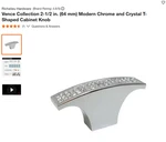 Richelieu Hardware Chrome & Crystal T-shaped Cabinet Knobs 16. Fixed Price $24.00.