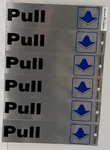 Lot Of 6 Pull Door Sign Adhesive Silver Aluminum 2X8" Hillman 839828. Fixed Price $9.99.