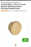 Sumner Street Home Hardware Ethan 1-5/8 Satin Brass Disc Cabinet Knob (10-PACK). Fixed Price $18.00.