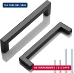 Knobwell 6 Pack 5 Matte Black Kitchen Cabinet Door Handles - Stainless Steel. Fixed Price $20.88.