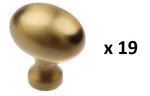 *lot Of 19* Gliderite 1-1/8 In. Dia Satin Gold Classic Oval Cabinet Knob. Fixed Price $37.99.