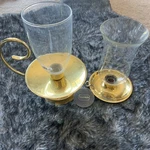 Large Baldwin Brass Chamber Candle Holder W/globe Handle Crystal Lot. Fixed Price $18.00.