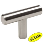 *25 Pack* Cosmas Cabinet Hardware Satin Nickel Euro Style Bar Knobs #305SN. Fixed Price $35.15.