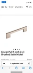 Set Of 10 Top Knobs Cabinet Linear Pull 5 1/2 Inch (c-c) Brushed Satin Nickel. Fixed Price $110.00.