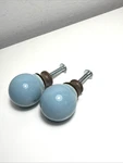 Vintage Porcelain Drawer Knob Hardware Cabinet Pull Lot Light Blue Round 1" Pair. Fixed Price $24.99.