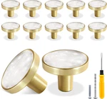 Cionyce 12 Pack Gold Knobs For Dresser Drawers, Brass Round Cabine. Fixed Price $38.03.