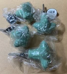 Star Fish Green Set Of 4 Glazed Ceramic Drawer Pulls With Hardware 1.5" High. Fixed Price $20.10.