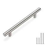Homdiy 30 Pack Cabinet Handles Brushed Nickel Round Bar Pulls 5IN Hole. Fixed Price $50.79.
