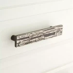 Signature HARDWARE-5" Tree Bark Pattern Solid Brass Cabinet Pull-antique Nickel. Fixed Price $15.00.