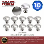 10 Pack Brushed Nickel Round Knobs Kitchen Bath Cabinet Hardware Pull Disk Style. Fixed Price $13.23.