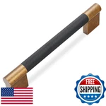 Bukobyhe 10 Pack 5" Black/antique Brass Knurled Cabinet Handles JDUS01-MB-AB128-. Fixed Price $79.69.