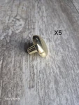 Vtg Amerock Round Brass Cabinet Pulls Drawer Knobs 831PB Nos Lot Of 5. Fixed Price $14.99.