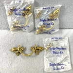 Gold Tone Cabinet Hardware Pulls Handles Leaf Anglo-american Brass Co Set Of 3. Fixed Price $23.99.