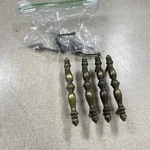 Lot 4 Pc Vintage National Lock Drawer Pulls Hardware 3" Antiqued Brass - Ln. Fixed Price $14.00.