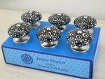 Jaipur Market Black/white Ceramic Drawer Pull Knobs, Set Of 6. Fixed Price $9.50.