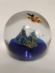 Eclectic Art Glass Cobalt Blue W/butterfly Accent 2.5 Diameter Paperweight. Fixed Price $12.00.