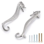 Juxyes Beach Ocean Theme Seahorse Shaped Drawer Handle Pulls, Marine Silver. Fixed Price $23.23.