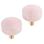 Mookaitedecor Set Of 2 Rose Quartz Drawer Knobs With Screws, Crystal #1-PINK. Fixed Price $30.15.
