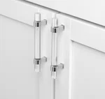 Gliderite 3-3/4" Acrylic Cabinet Drawer Pull W/chrome Bases (10PK) 4718-96-PC-10. Fixed Price $20.00.