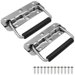 2 Pcs 4.33 Inch Spring Loaded Handle Rubber Grip Surface Mount Chest Tray. Fixed Price $20.25.