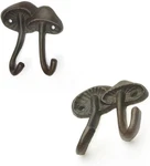 Dpowerful Vintage Cast Iron Double Wall Hooks - Decorative Mushroom Design, K.... Fixed Price $28.63.