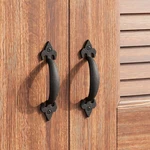 Black Wrought Iron Cabinet Handle 5" Ornate Pull Rust Resistant Pack Of 2. Fixed Price $30.99.
