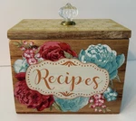 Blossom Jubilee Natural Wood Pioneer Woman Recipe Box With Lid & Crystal Knob. Fixed Price $19.99.
