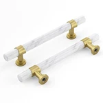 Rergy Cabinet Handles Marble Drawer Pulls Knobs 10-PACK White Matte Gold. Fixed Price $77.45.