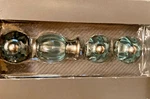 Threshold Glass Cabinet Drawer Pull Blue Round Mellon Shaped Set Of 4 New Box. Fixed Price $13.19.