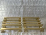 Vehcil 10 Pack Square Brushed Gold Cabinet Pulls, 5 INCH(128MM) Hole Centers. Fixed Price $25.00.