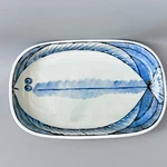 Vintage Blue & White Chinese Antique Porcelain Fish Plate Hand Painted Serving. Fixed Price $70.39.