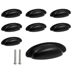 Yoohey 8PACK 3.5" Hole Center Vintage Farmhouse Style Pulls Cup Black. Fixed Price $21.82.