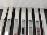 Emtek 86303US14 Geometric Rectangular 10" Center Bar Polished Chrome Set Of 7. Fixed Price $150.00.