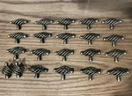 Lot P3651-WRB 19 Wrought Brass Birdcage Cabinet Pulls And 2 Knobs. Fixed Price $25.00.