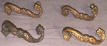 Great Set 4 Antique Brass Drawer Or Cabinet Pulls 1/2" Wide. Fixed Price $17.49.