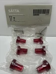 Ikea Satta Drawer Pulls Knobs 6 Per Pack Red Transparent New. Fixed Price $15.00.