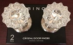 Bino Crystal Round Faceted Door Knobs Satin Nickel Interior Pair One Set Nwt. Fixed Price $49.99.