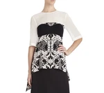 New Bcbg Max Azria Runway Esen Silk Printed Top NZP1Q842/M638A Sz Xs. Fixed Price $100.30.