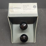 New Threshold 2 Knob Set Faceted Black Glass & Satin Nickel 3/16". Fixed Price $9.00.