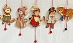 Midwest Of Cannon Falls Vtg Cat Pull-string Ornaments Set 5. Fixed Price $45.97.