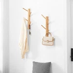 2 Pack Small Vertical Rack Wall Mount, Bamboo Coats Hooks Clothes Holder.... Fixed Price $29.51.