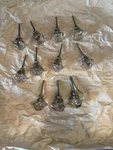 Anthropologie Silver Mercury Glass Metallic Square Cabinet Dresser Knobs 1/8". Fixed Price $85.00.